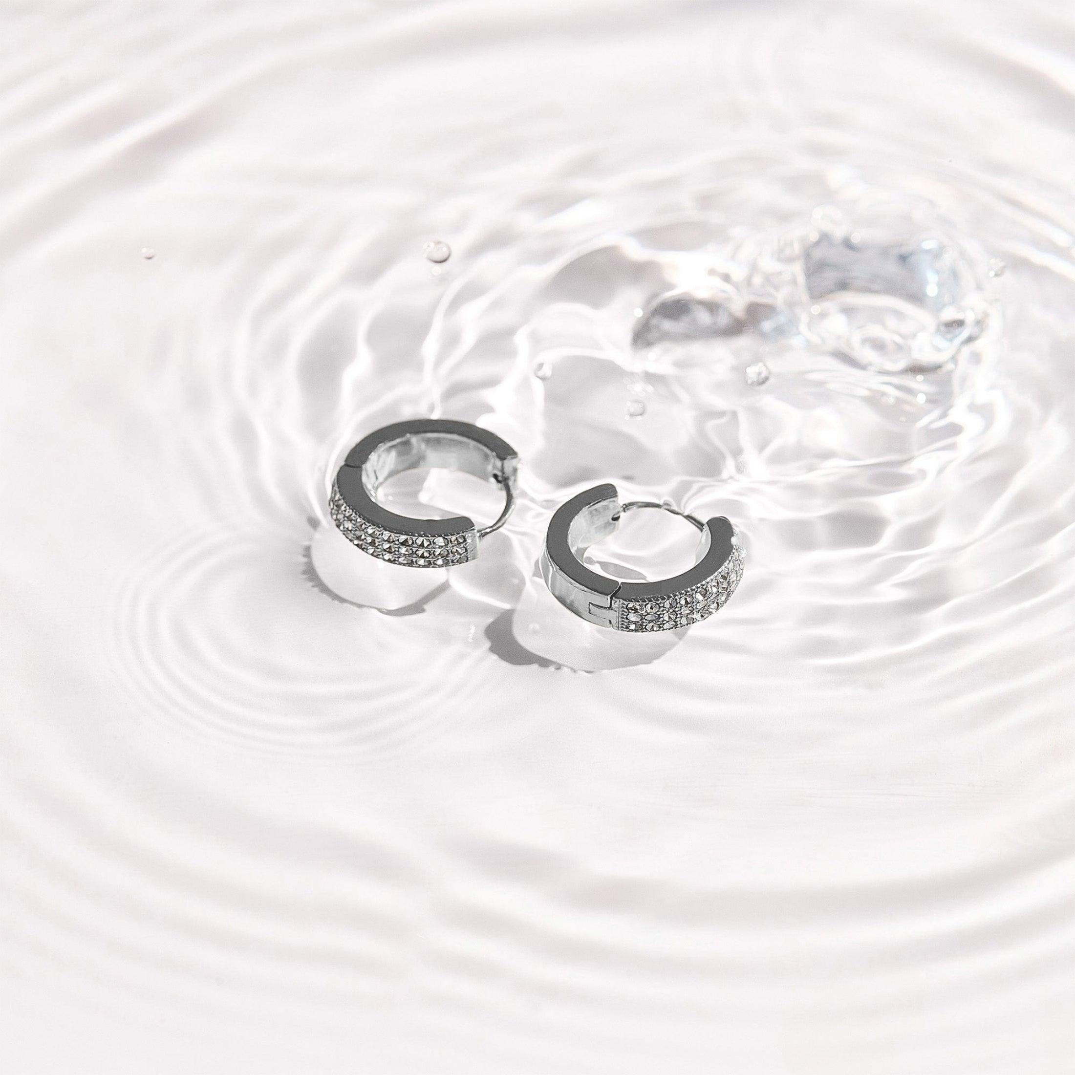 Pavé Crystal Huggie Hoop Earrings