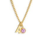 Custom/Personalized Initial Pendant Necklace w/ Birthstone - EVRYJEWELS