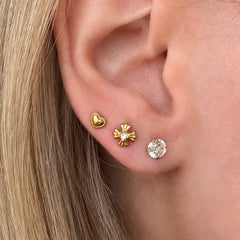 Sweetheart Flat Back Earrings Set - EVRYJEWELS