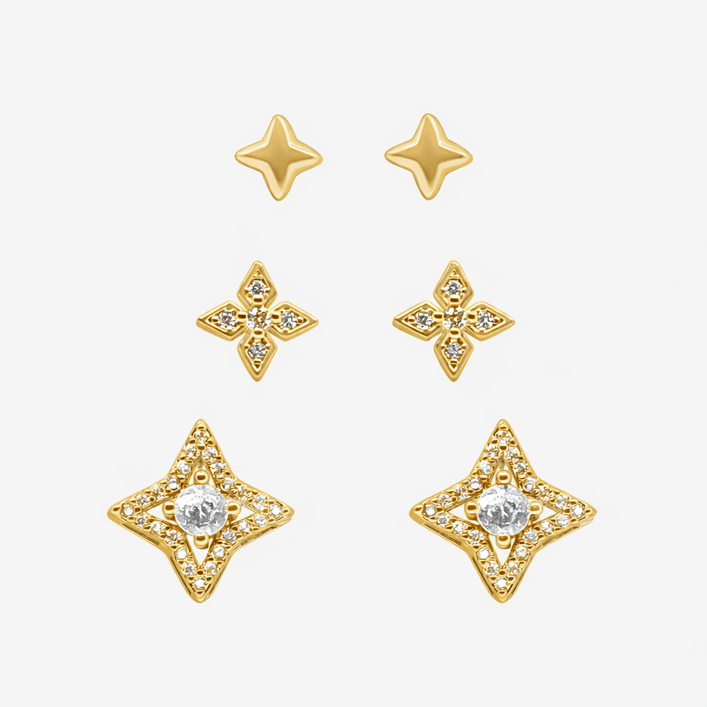 Glitter Pop Stud Earrings 3 Piece Pack