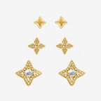 Glitter Pop Stud Earrings 3 Piece Pack