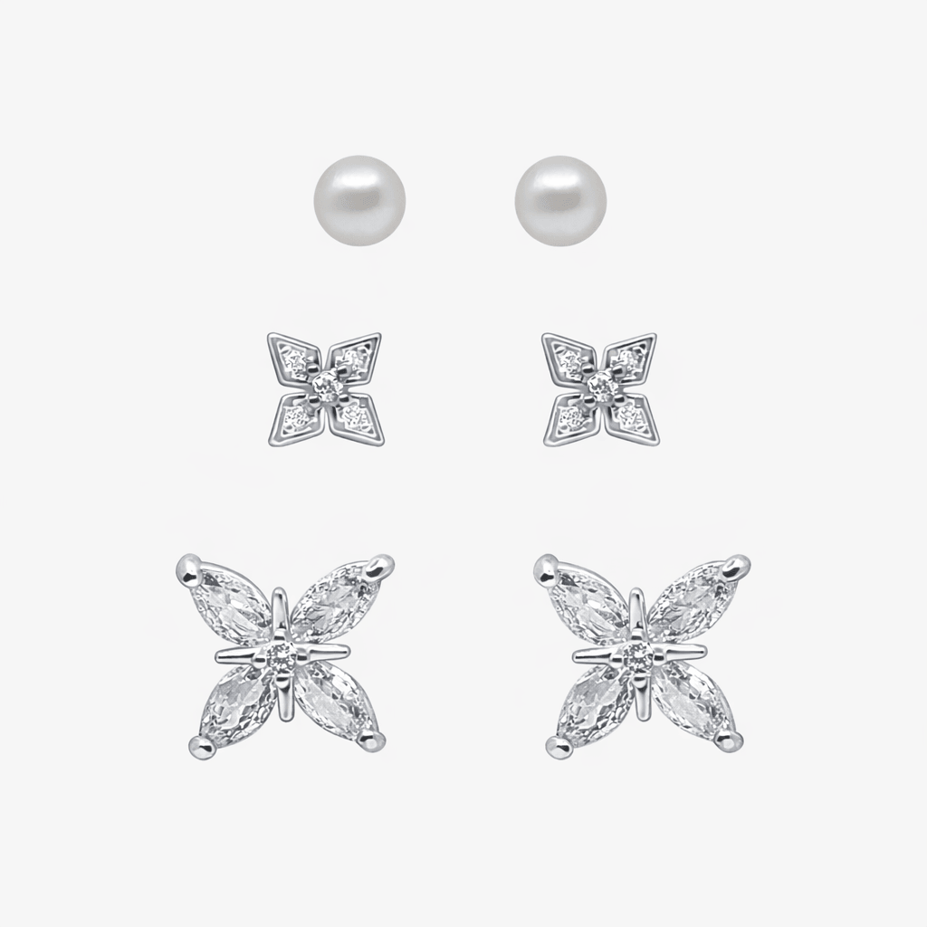 Petite Bloom Stud Earrings Pack - EVRYJEWELS