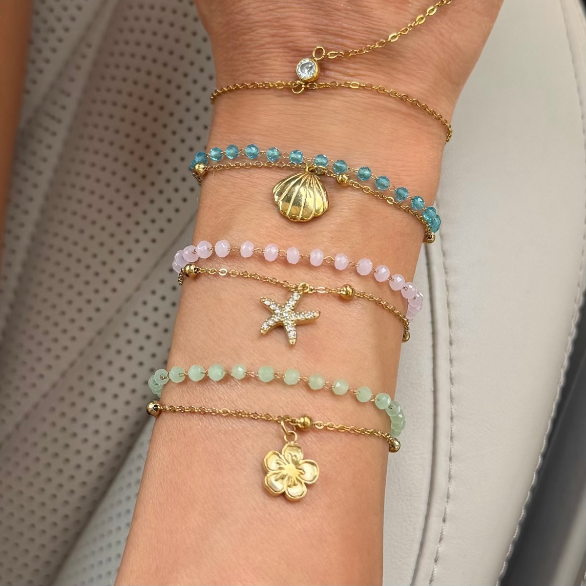 Double Layer Coastal Charm Bracelet