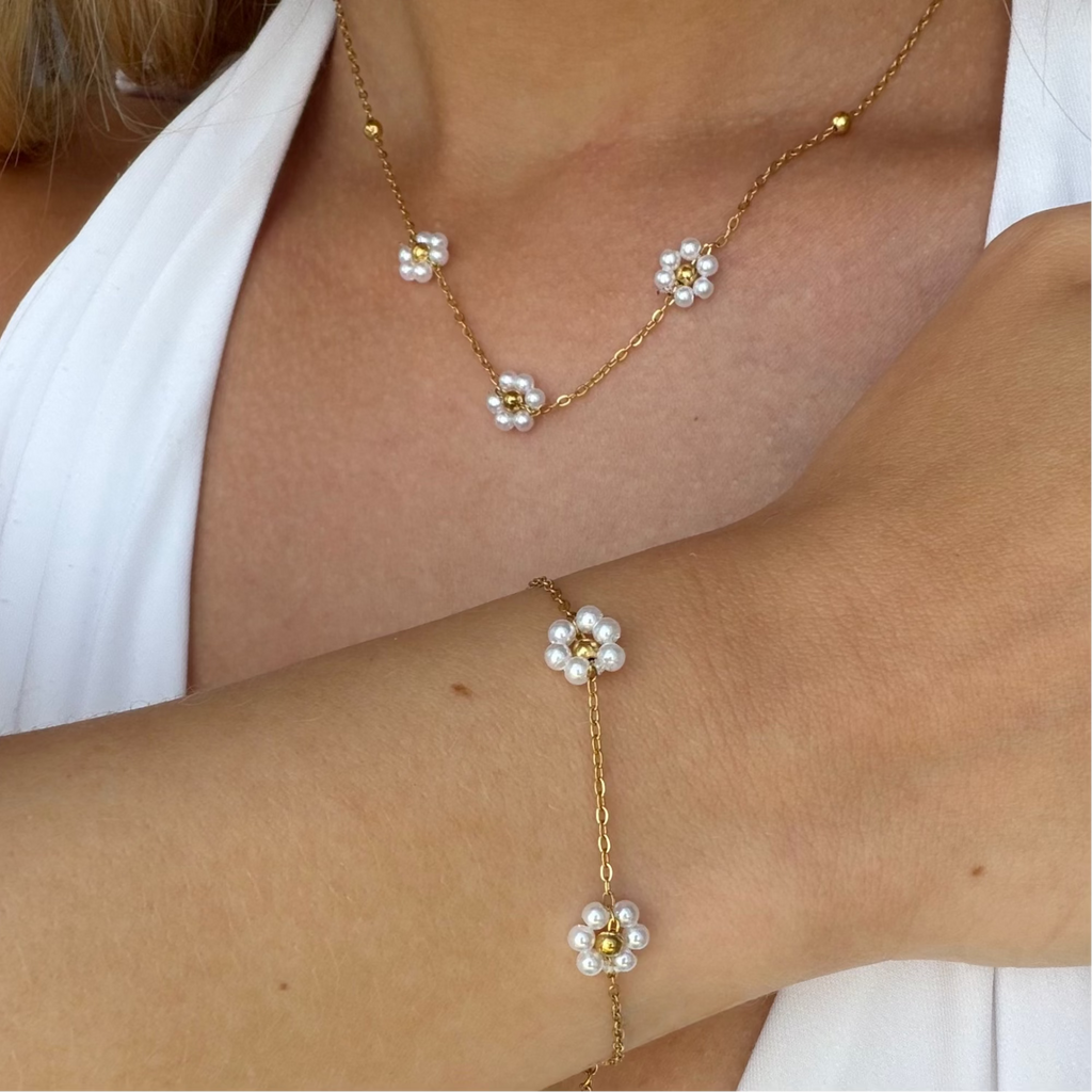 Daisy Summer Necklace & Bracelet Set - EVRYJEWELS
