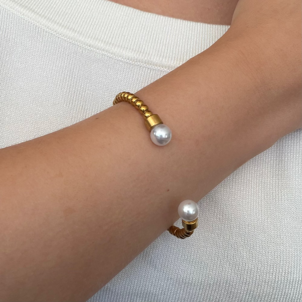 Pearly Beaded Bangle - EVRYJEWELS