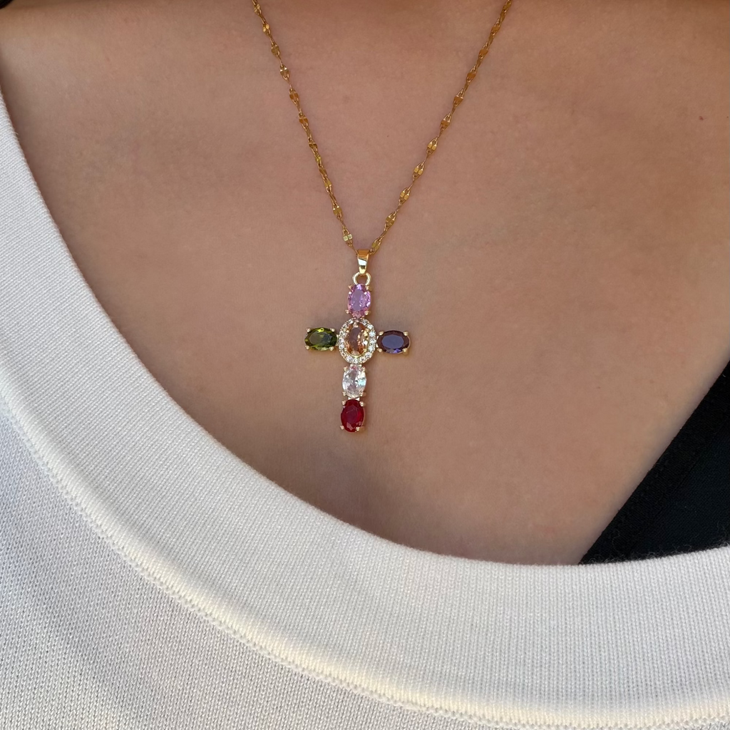 Heavenly Glow Cross Necklace - EVRYJEWELS