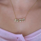 Custom/Personalized Bubble Letter Name Necklace - EVRYJEWELS