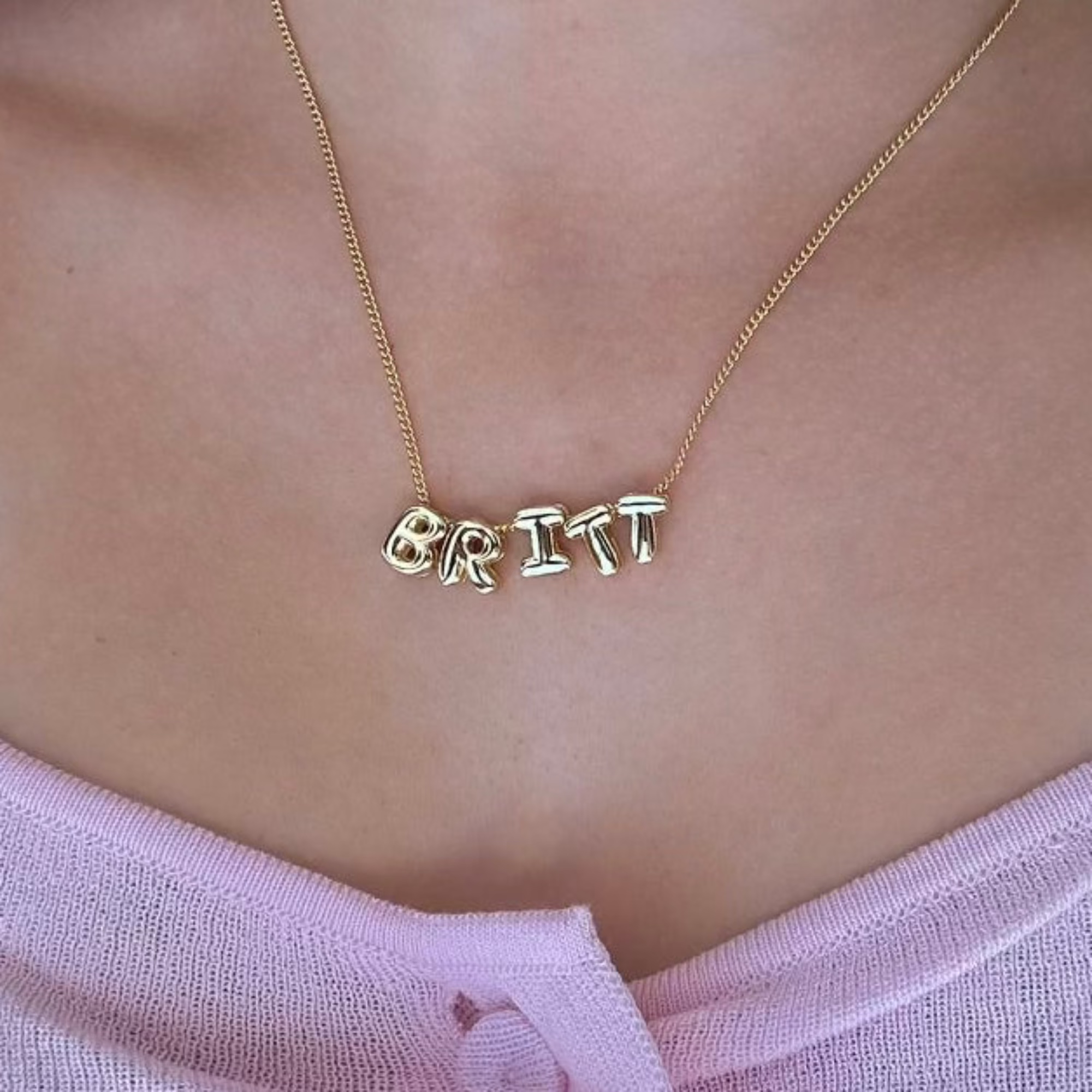 Custom/Personalized Bubble Letter Name Necklace - EVRYJEWELS