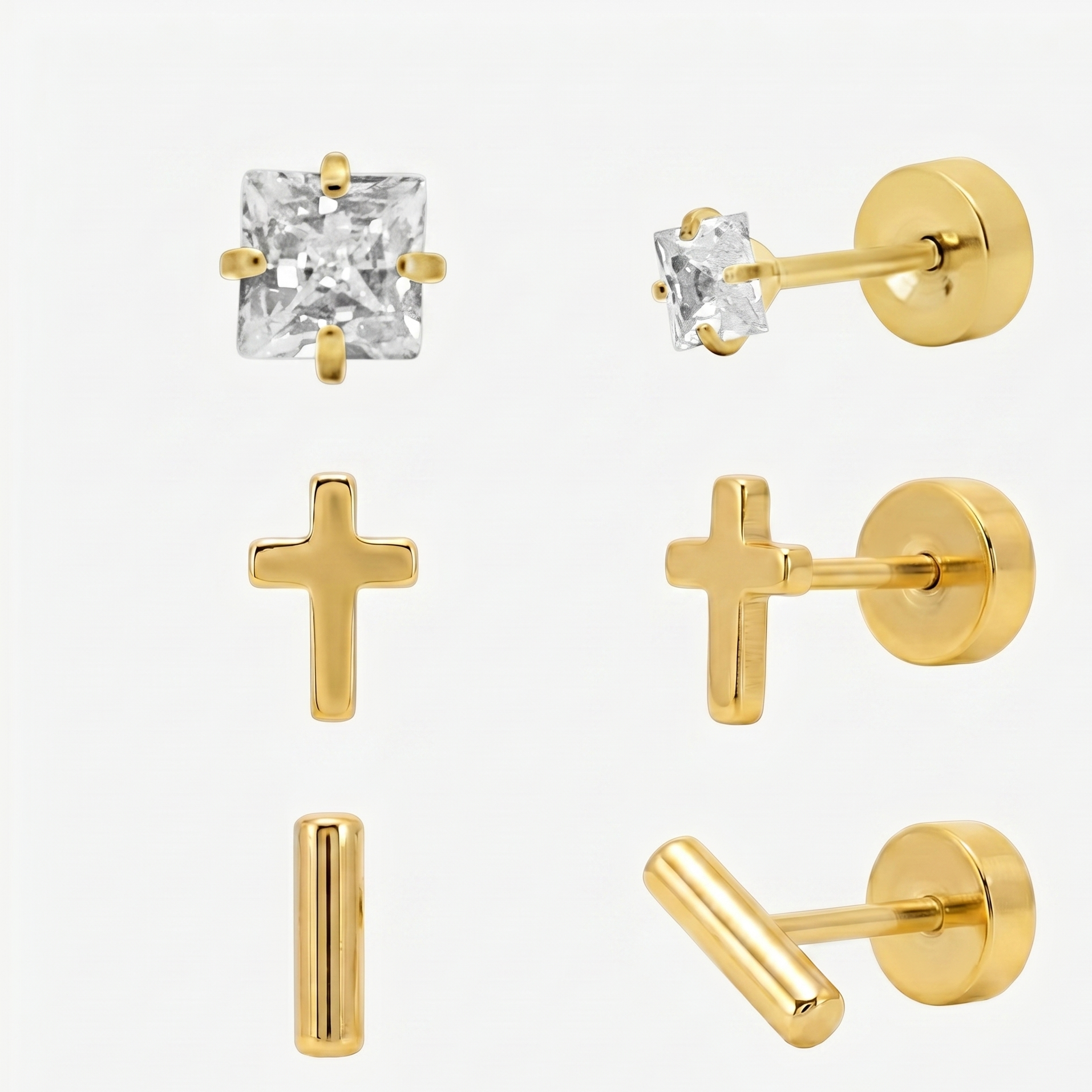 Flat Back Earrings Set Collection