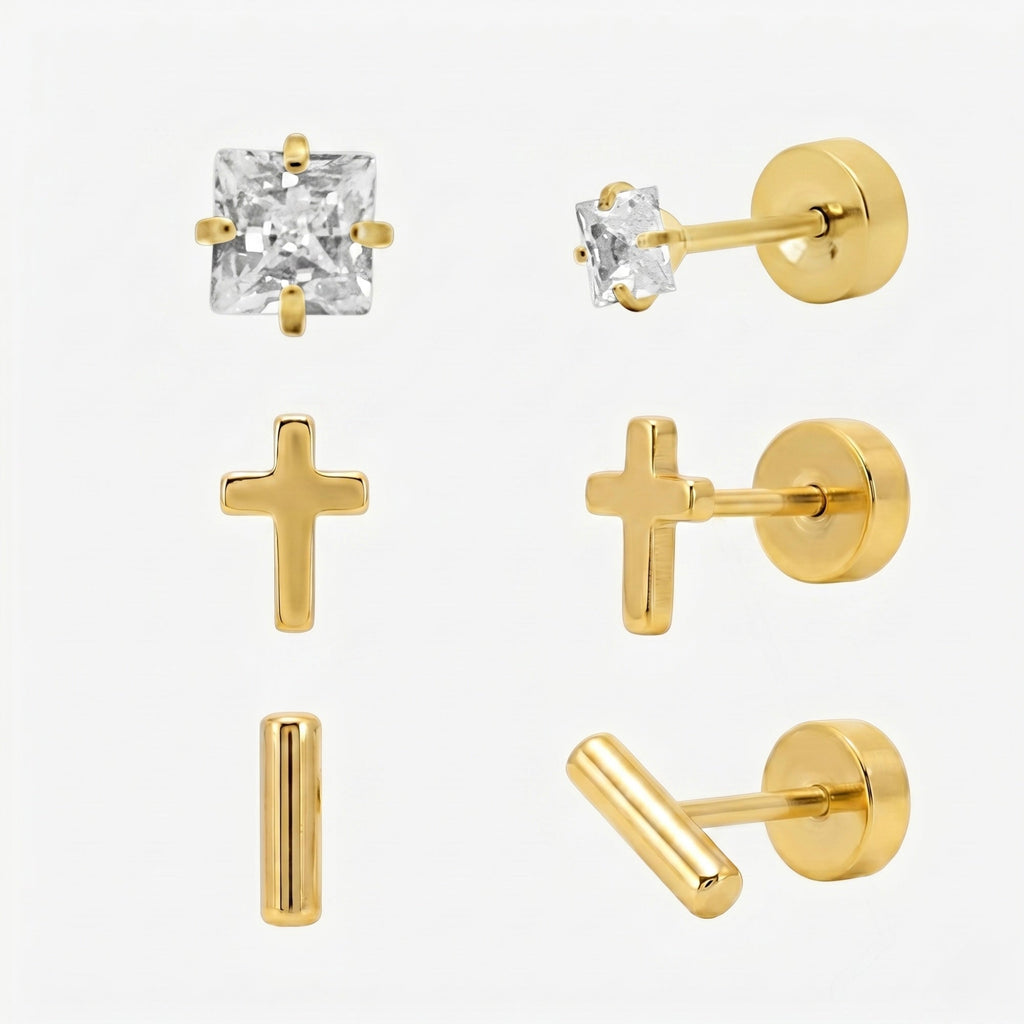 Simply Yours Flat Back 3 Piece Earring Set