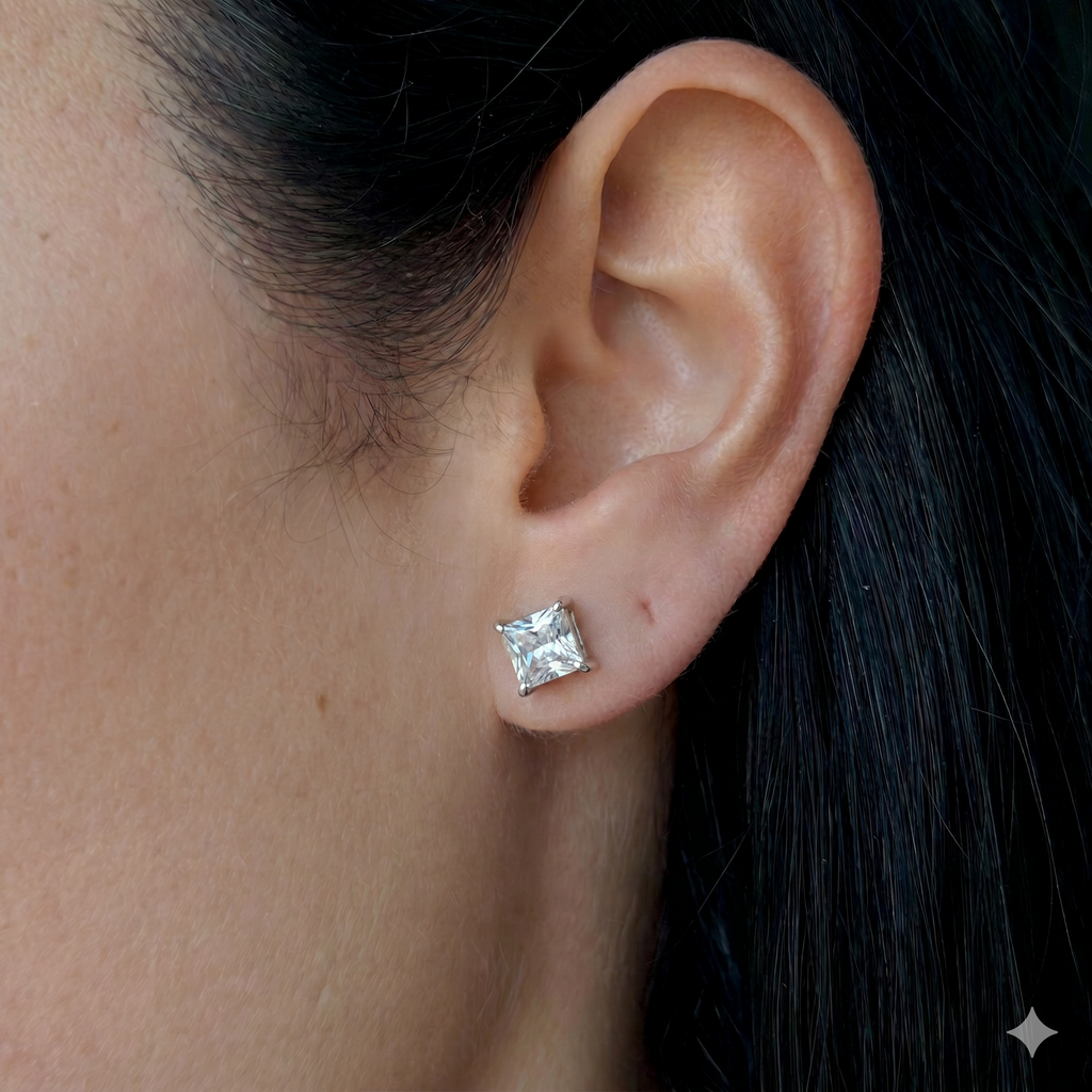 Madonna Square Stud Earrings - EVRYJEWELS