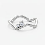 Shimmer Wave Pinky Ring - EVRYJEWELS