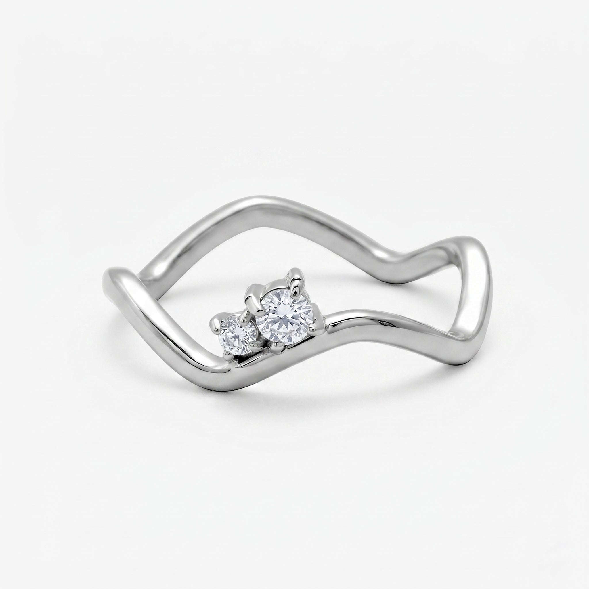 Shimmer Wave Pinky Ring - EVRYJEWELS