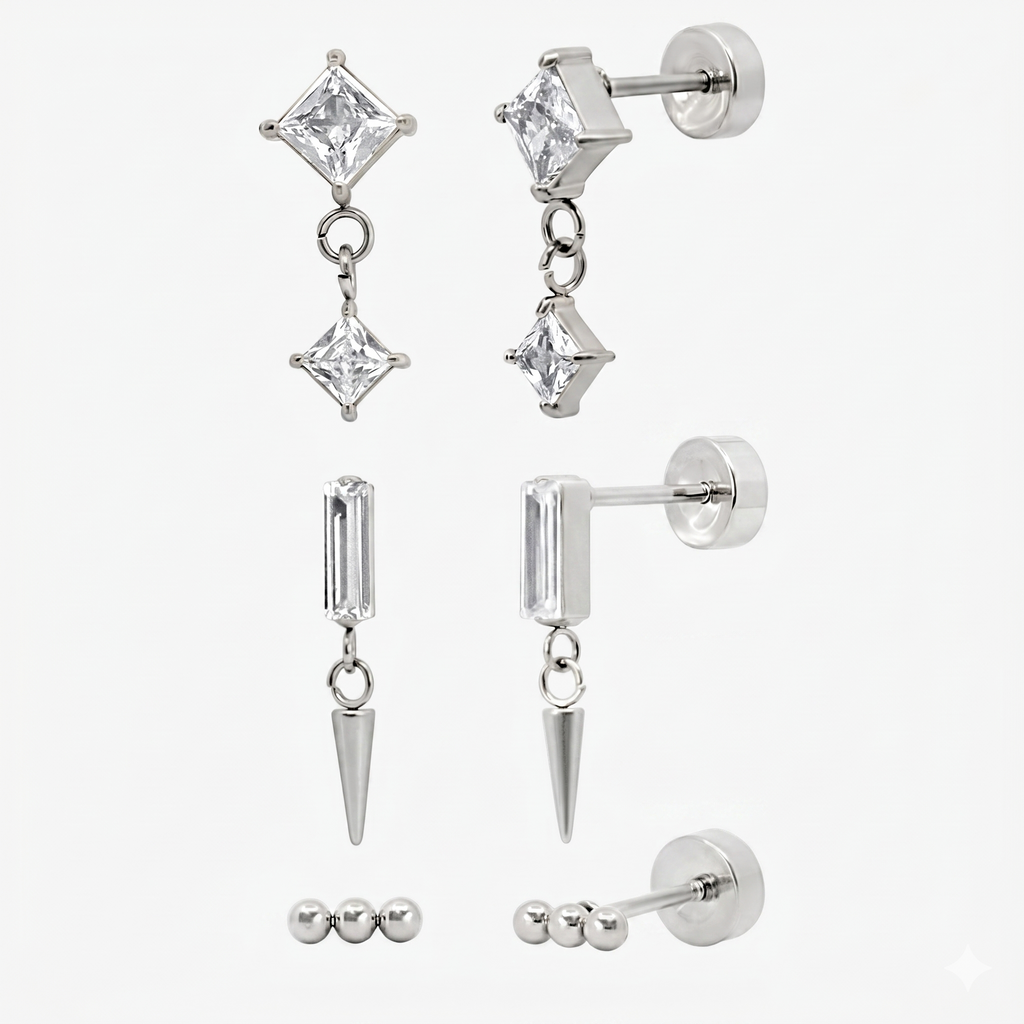 Flat Back Earrings Set Collection - EVRYJEWELS