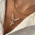 Pearly Blessing Cross Necklace - EVRYJEWELS