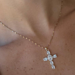 Heavenly Glow Cross Necklace - EVRYJEWELS