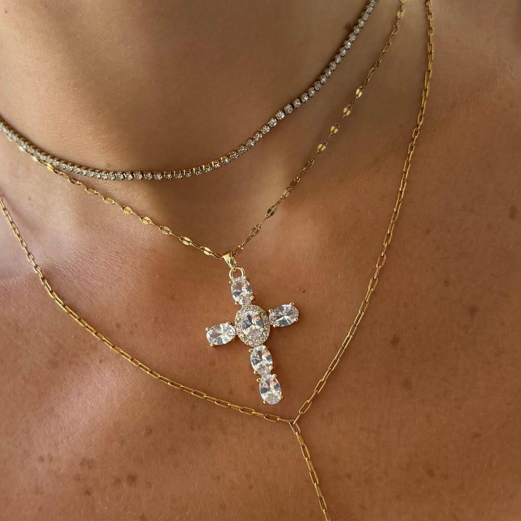 Heavenly Glow Cross Necklace