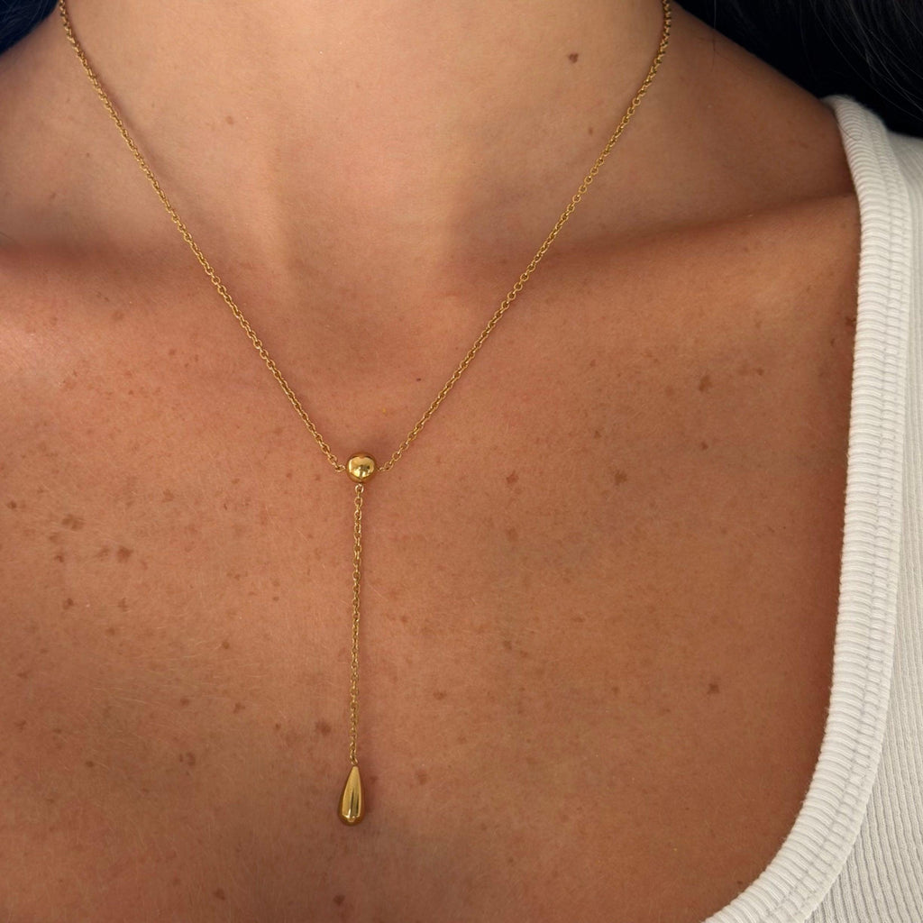 Luna Drop Lariat Necklace