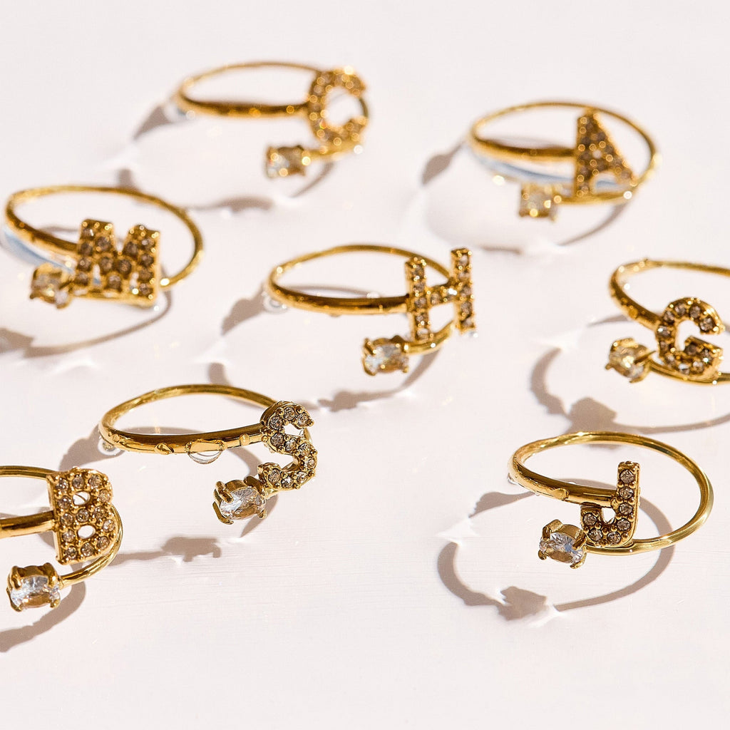 Sparkle Initial Wrap Ring