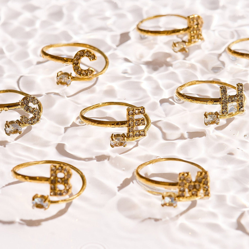 Sparkle Initial Wrap Ring