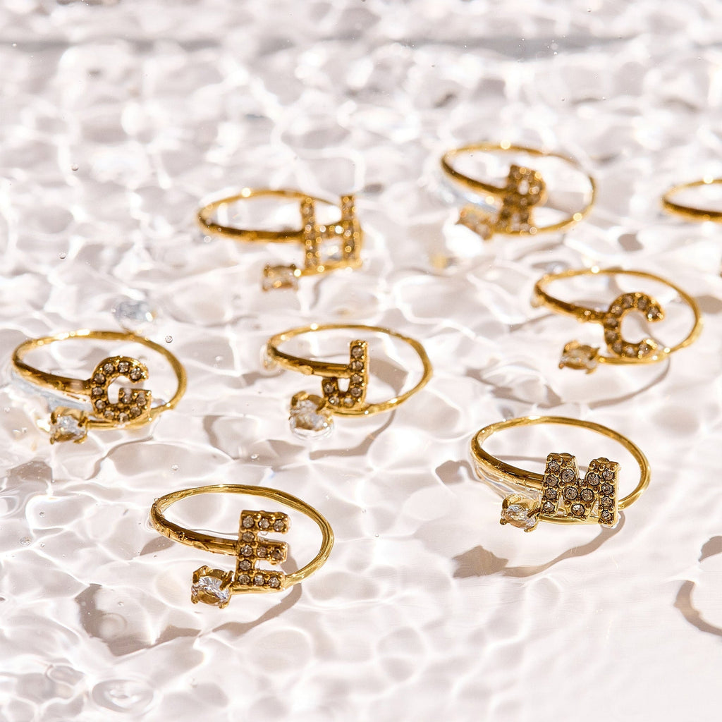 Sparkle Initial Wrap Ring
