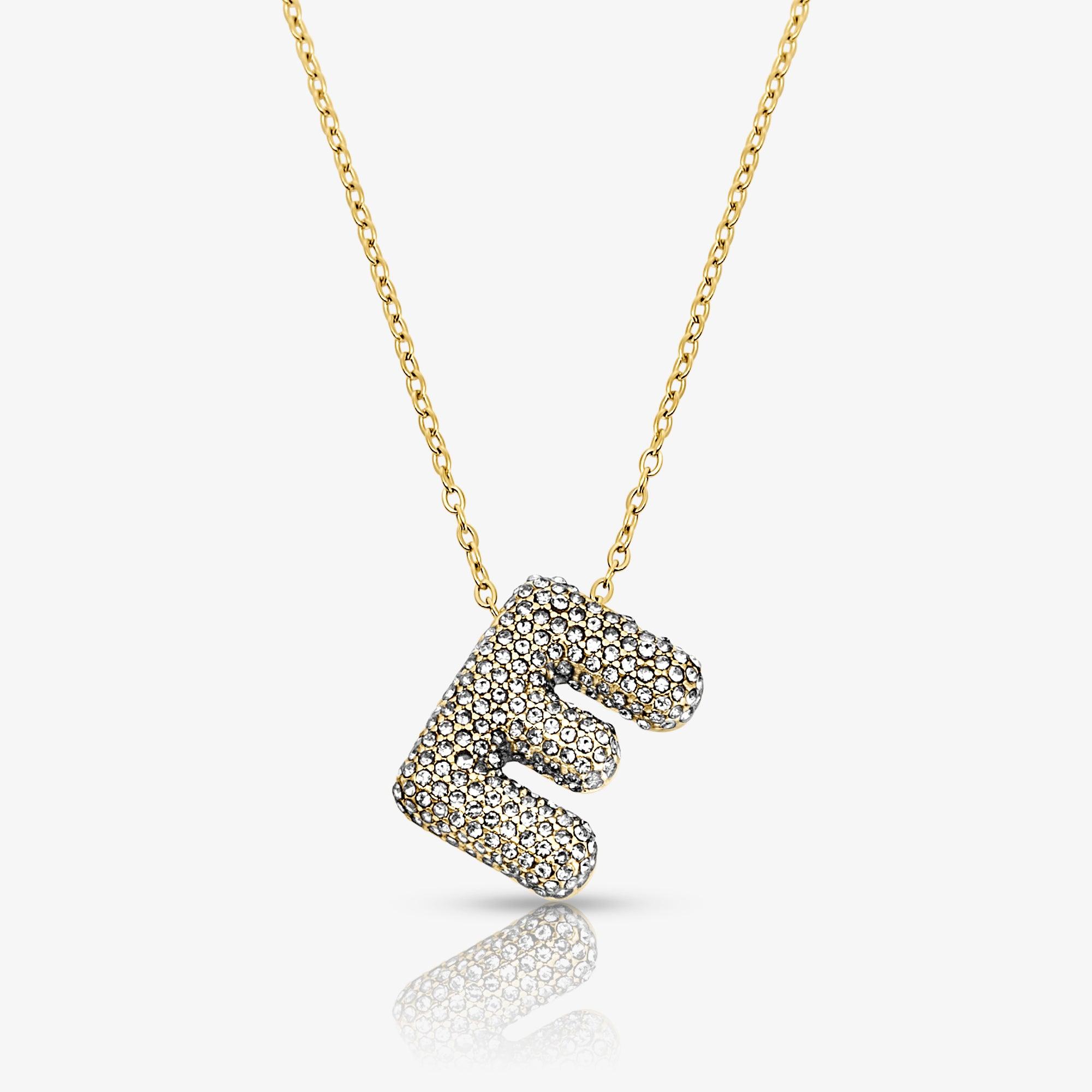 Pave Bubble Letter Necklace