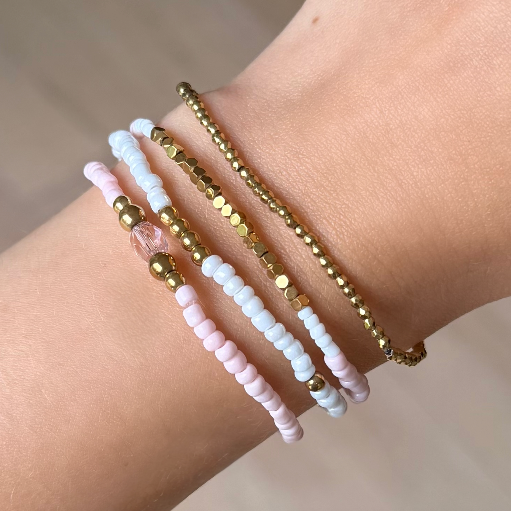 Blush Babe Beaded Bracelet 4 Piece Set - EVRYJEWELS