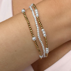 Pearl Flow Beaded Bracelet 3 Piece Set - EVRYJEWELS