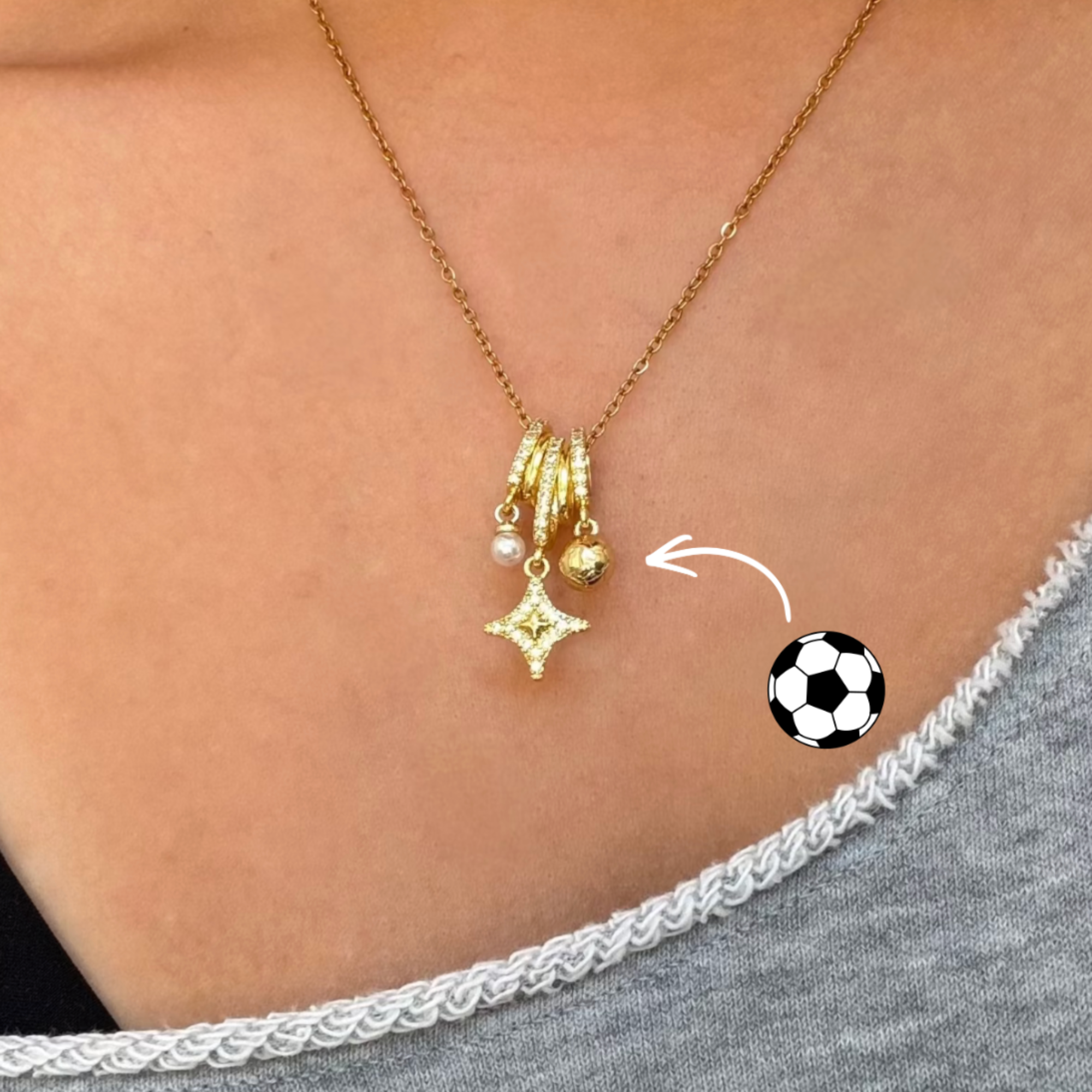 Evry FC Soccer Charm Necklace
