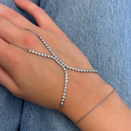 Frosted Tennis Hand Chain - EVRYJEWELS