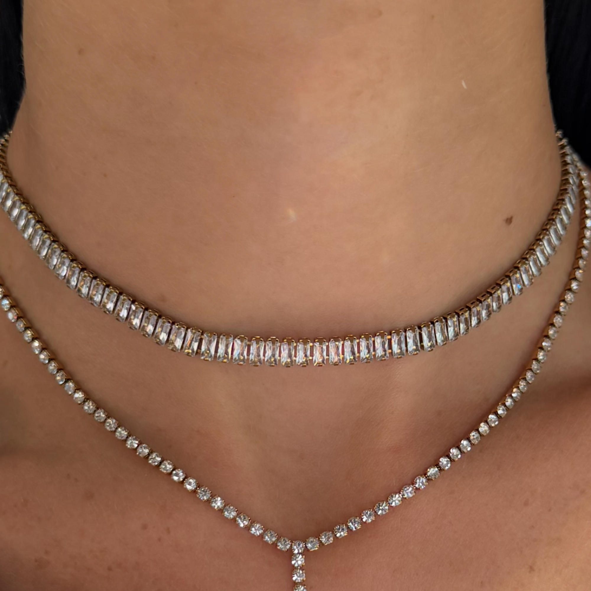 Frost Beam Tennis Necklace - EVRYJEWELS