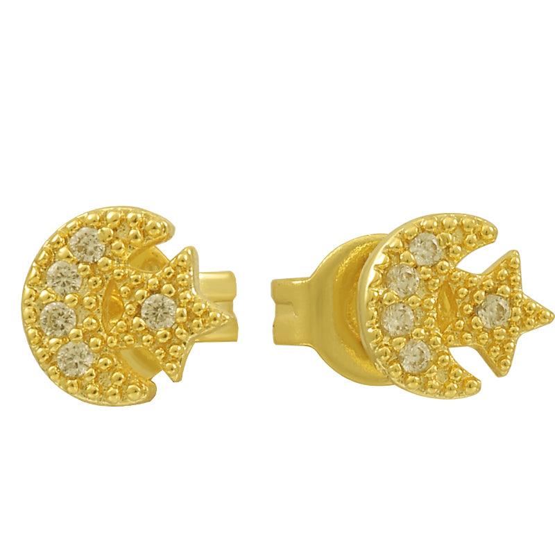 Star And Crescent Earrings - EVRYJEWELS