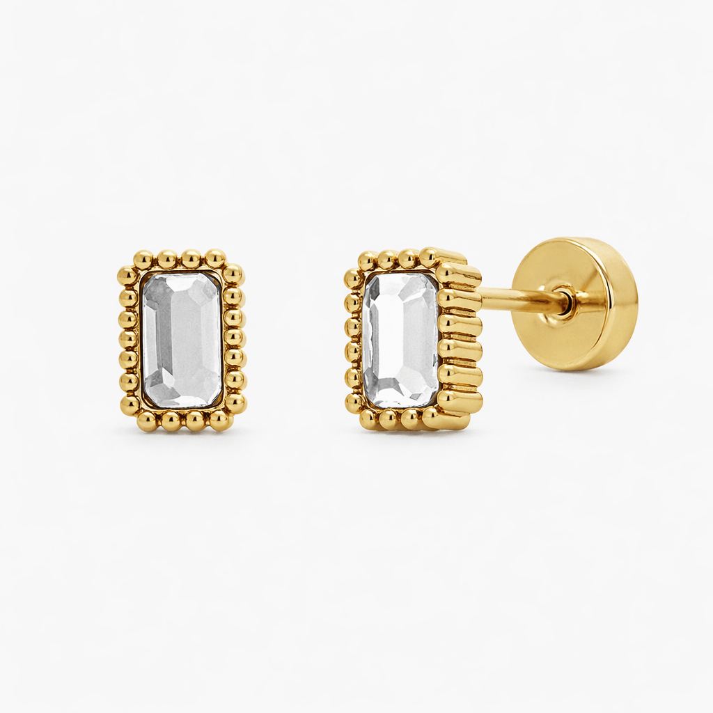 Baby Glow Flat Back Stud Earrings Gold