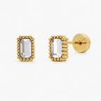 Baby Glow Flat Back Stud Earrings Gold