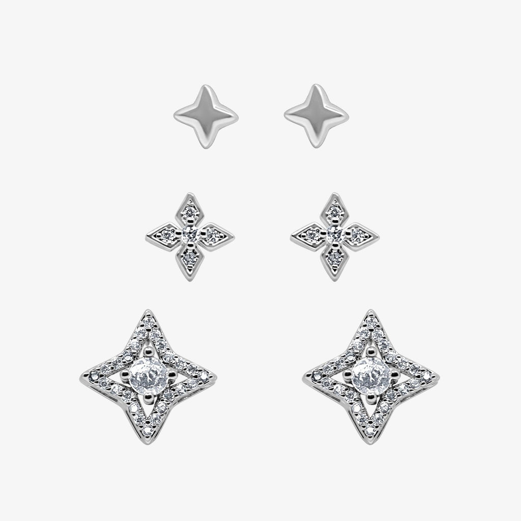 Glitter Pop Stud Earrings 3 Piece Pack