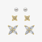 Petite Bloom Stud Earrings 3 Piece Pack