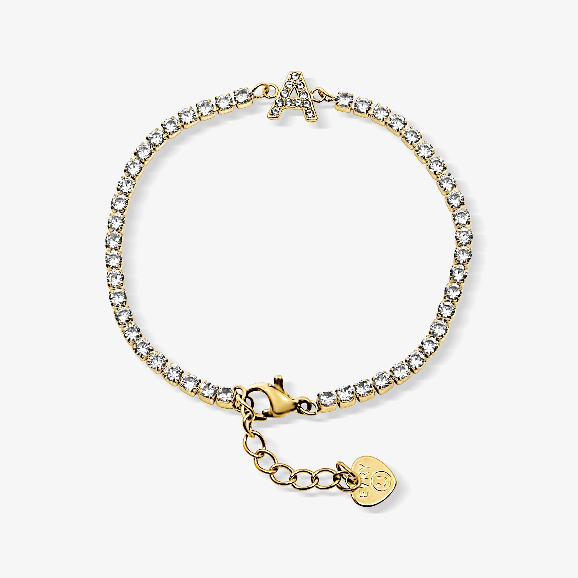 Icy Initial Tennis Bracelet