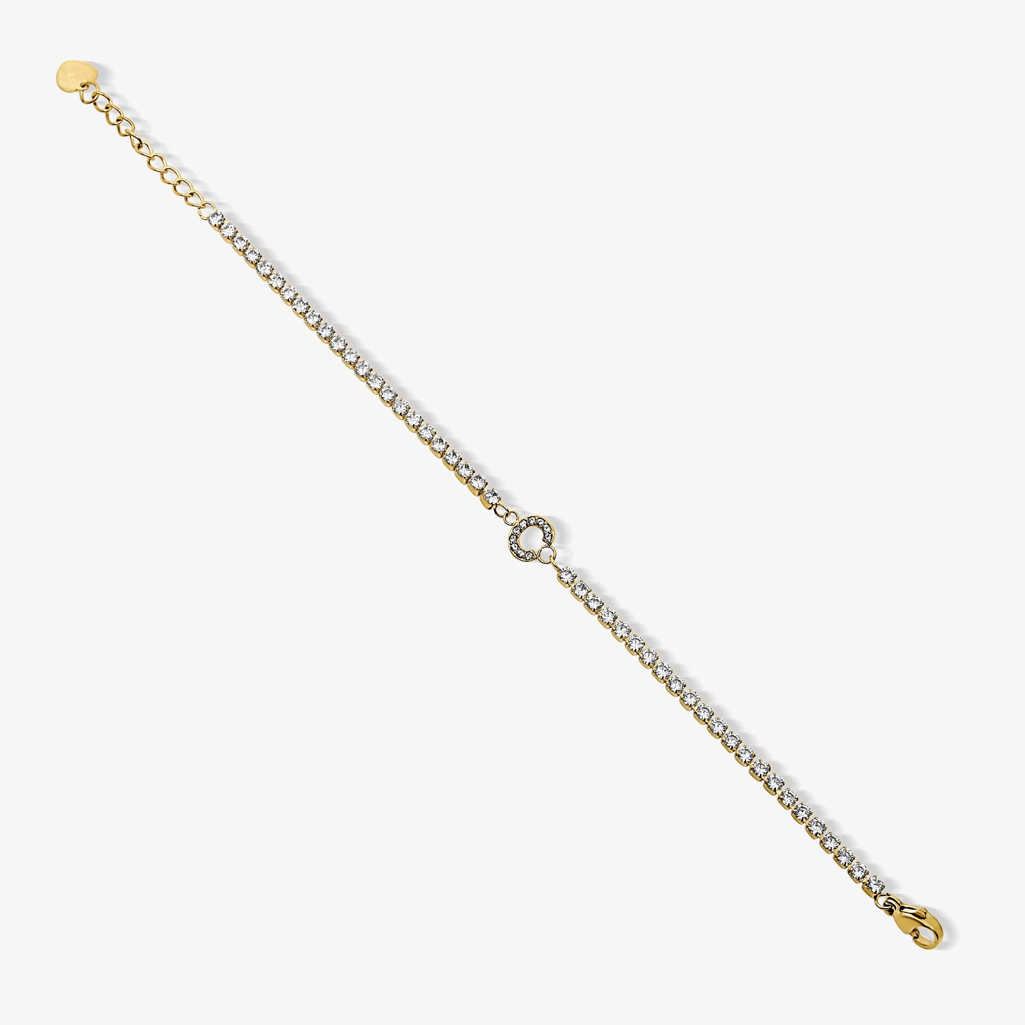 Icy Initial Tennis Bracelet