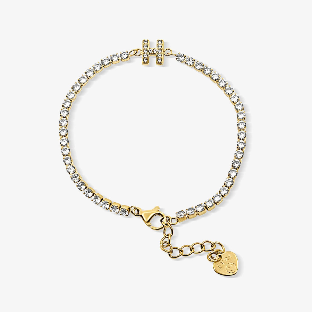 Icy Initial Tennis Bracelet