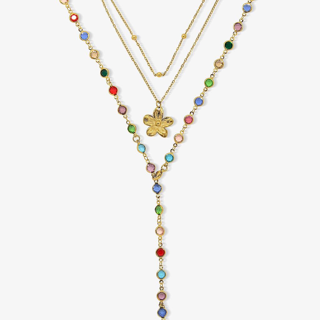 Sunset Glow Rainbow Necklace Set