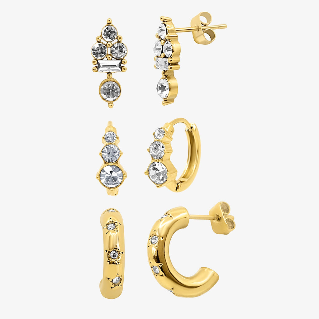 Kiss of Sparkle 3 Piece Earring Set