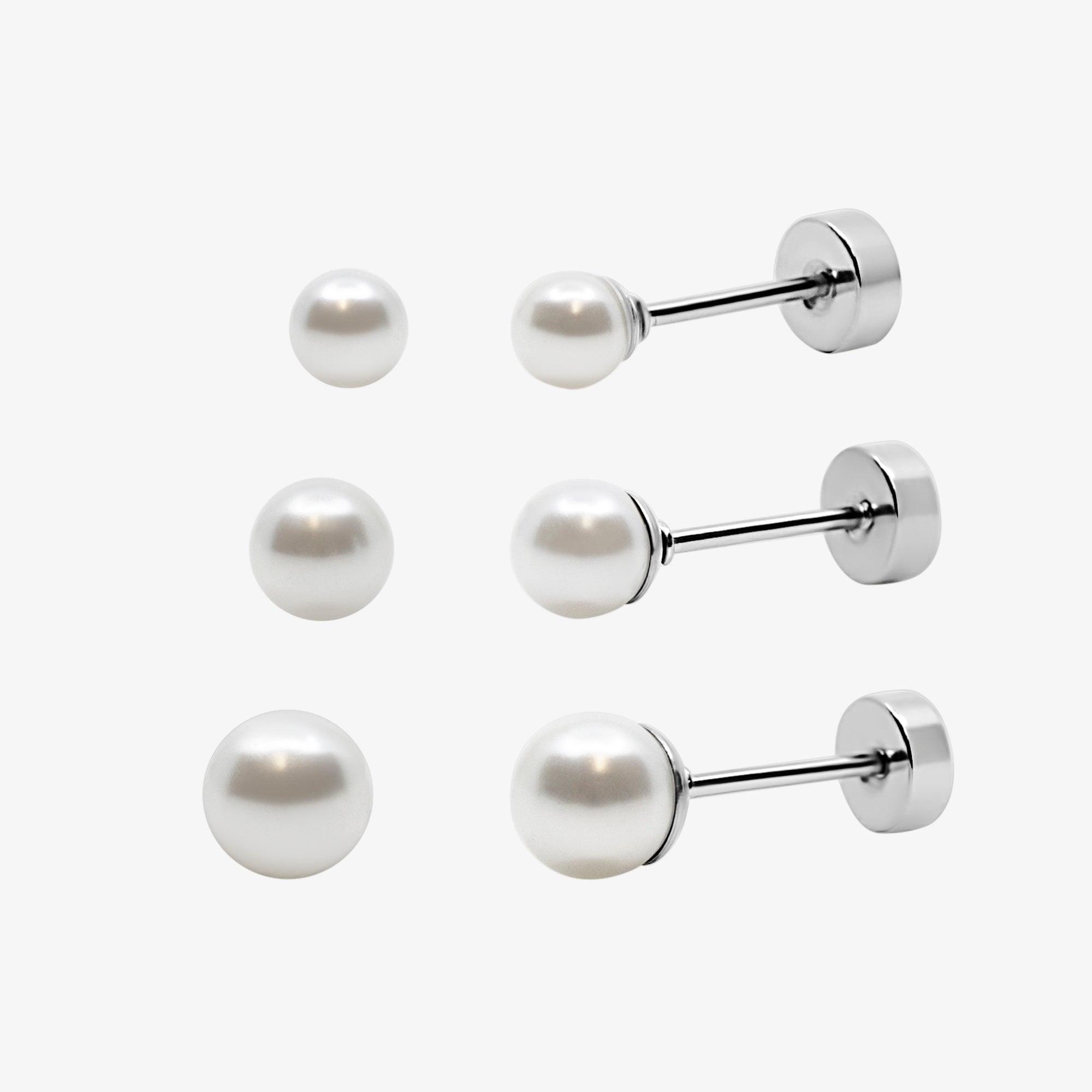 Pearl Crush Flat Back Earring 3 Piece Set