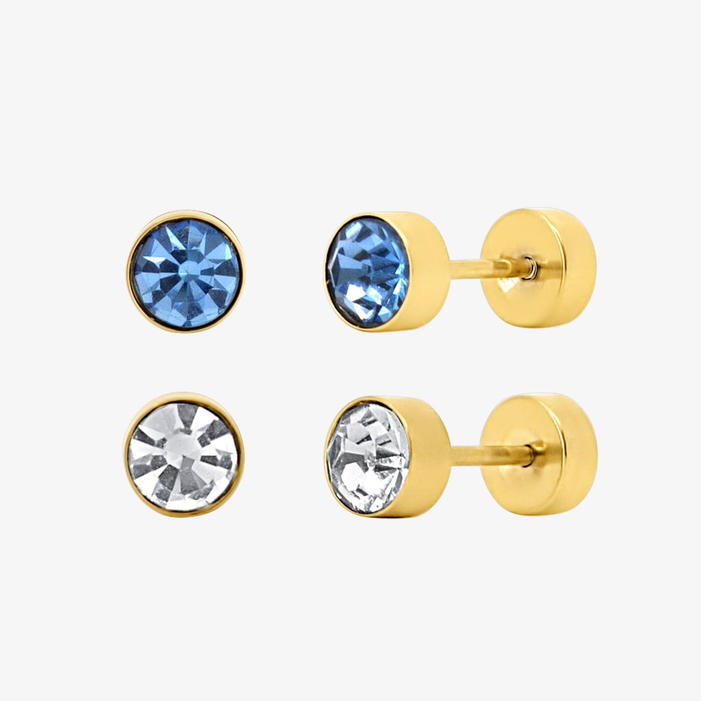 Siren Babe Flat Back 2 Piece Earring Set Gold