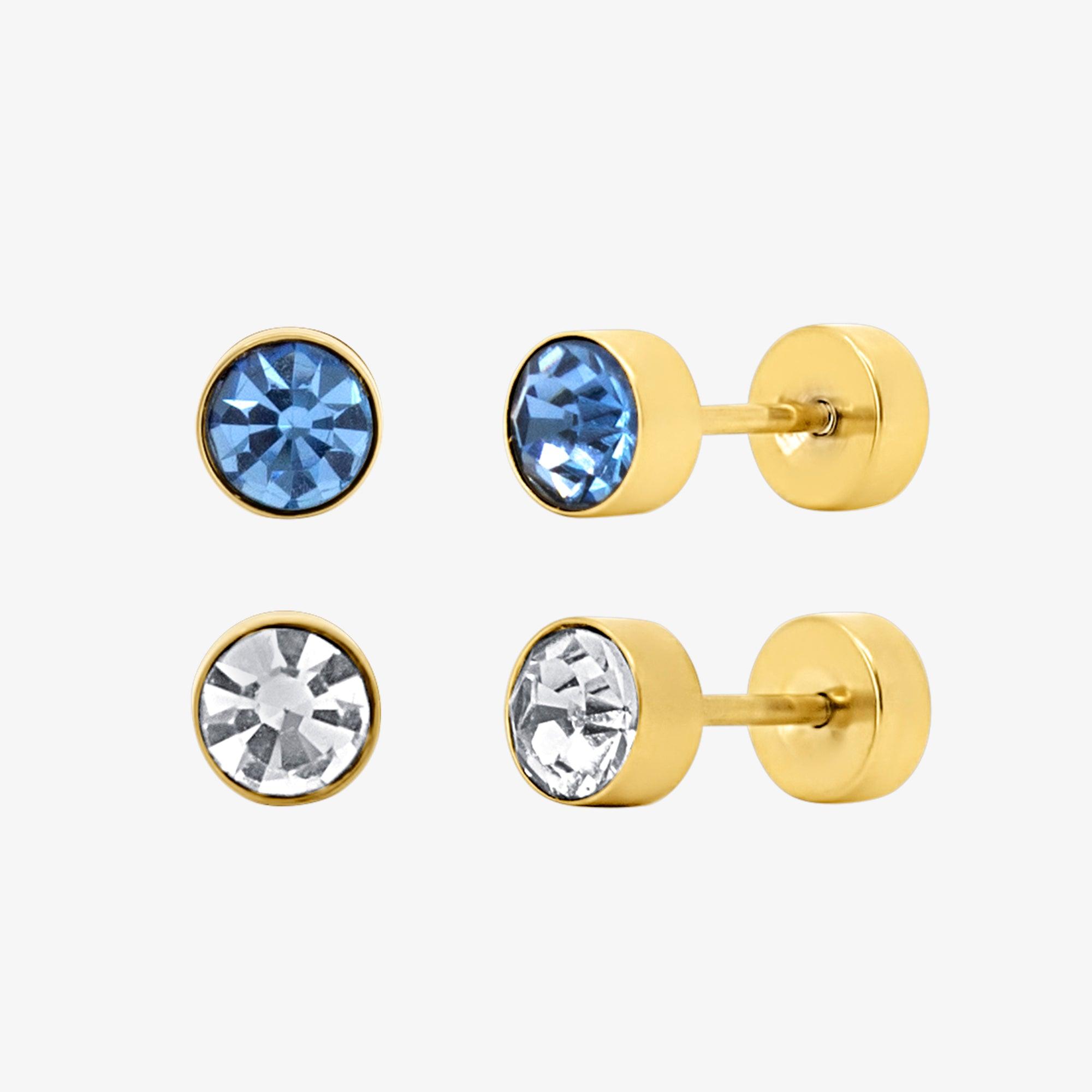 Siren Babe Flat Back 2 Piece Earring Set Gold