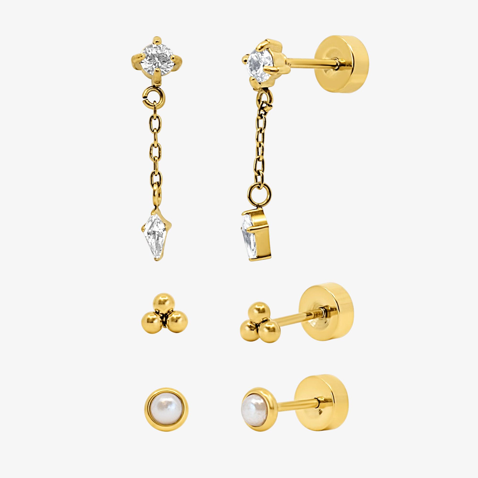 Flat Back Earrings Set Collection - EVRYJEWELS