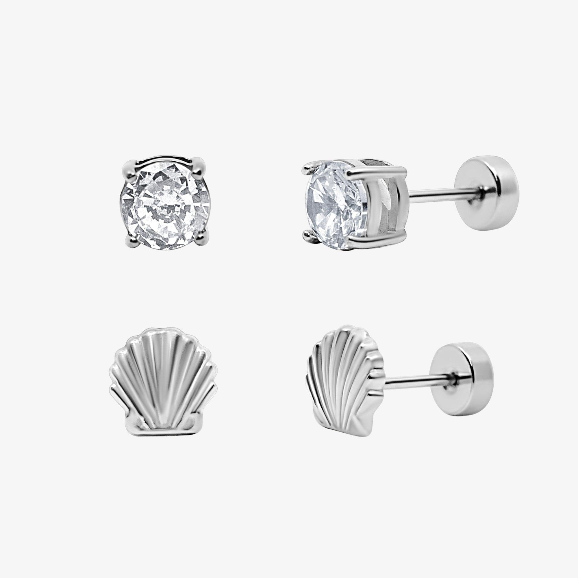 Starry Eyes Duo Flat Back Earring Bundle - EVRYJEWELS